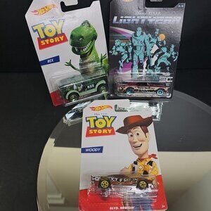Toy Story Diecast Car Lot Of 3 Rex Woody Lightyear Chevelle SS
